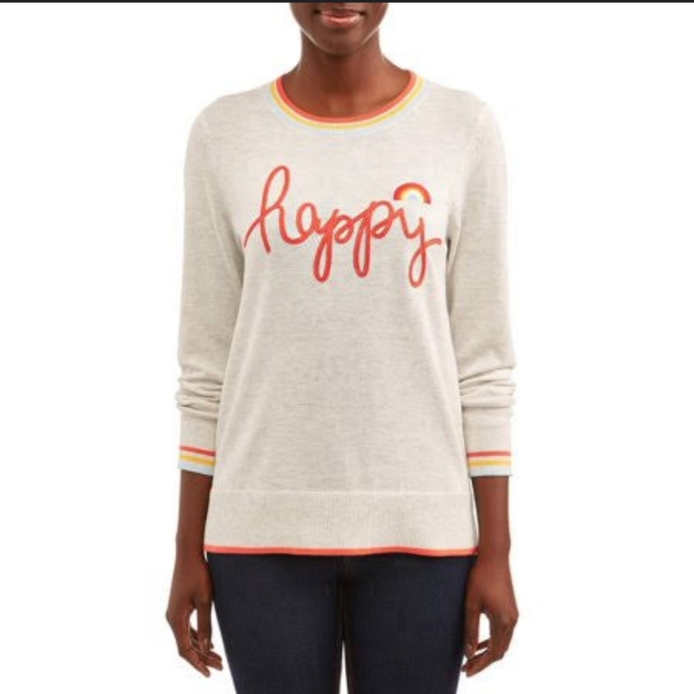 Time and Tru "Happy" sweater
